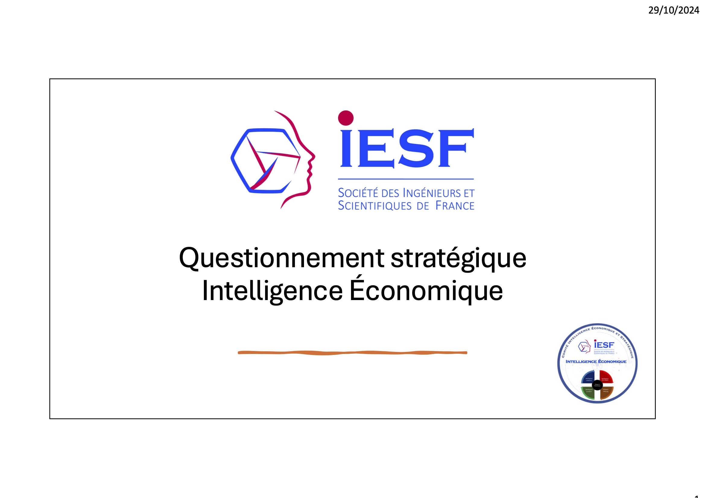 Questionnement stratégique en Intelligence économique