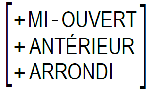 Matrice : +MI-OUVERT +ANTERIEUR +ARRONDI