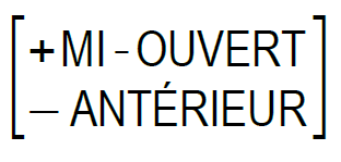 Matrice : +MI-OUVERT -ANTERIEUR