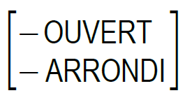 Matrice : -OUVERT -ARRONDI