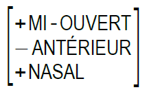 Matrice : +MI-OUVERT -ANTERIEUR +NASAL
