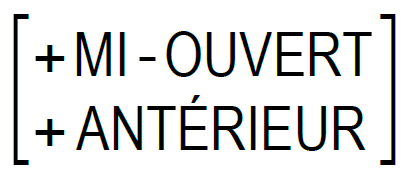 Matrice : +MI-OUVERT +ANTERIEUR