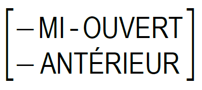 Matrice : -MI-OUVERT -ANTERIEUR