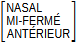 Matrice : NASAL MI-FERMÉ ANTÉRIEUR