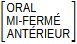 Matrice : ORAL MI-FERMÉ ANTÉRIEUR