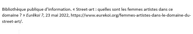 Bibliothèque publique d'information. "Street-art : quelles sont les femmes artistes dans ce domaine?" Eurêkoi ?, 23 mai 2022